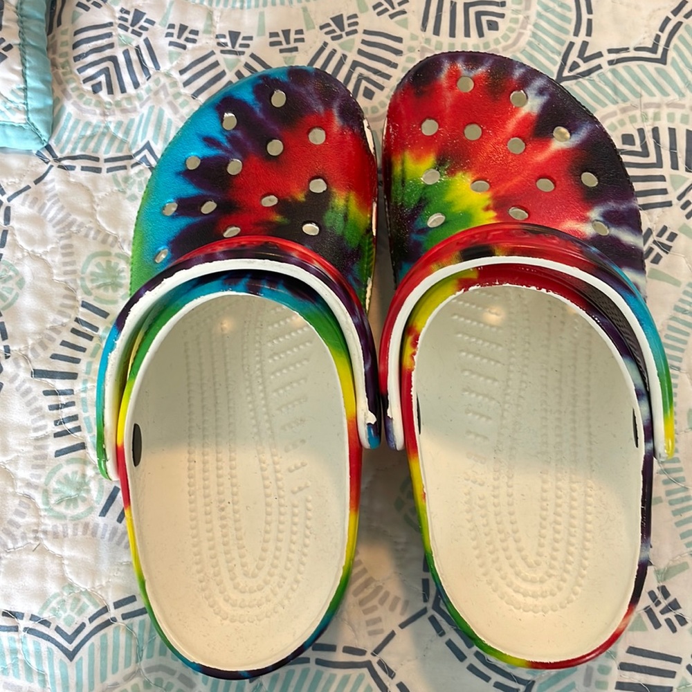 Tie dye crocs